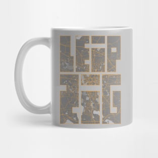 Leipzig, Saxony, Germany City Map Typography - Bauhaus Mug